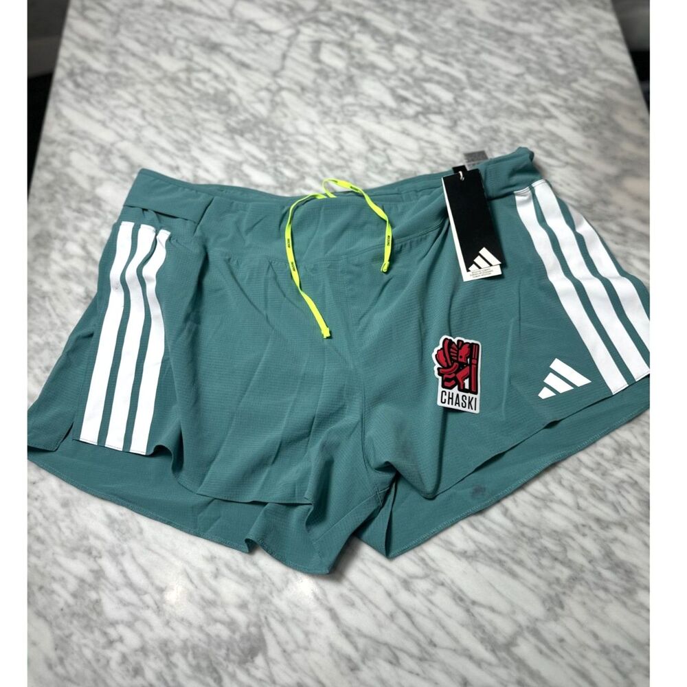 Adidas Adizero Running Gel Pocket 3” Split Shorts Teal JV7162 Men's 2XL NEW